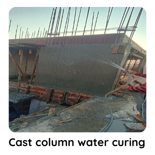 Water curing of cast columns by KBSOL Energetics LLP