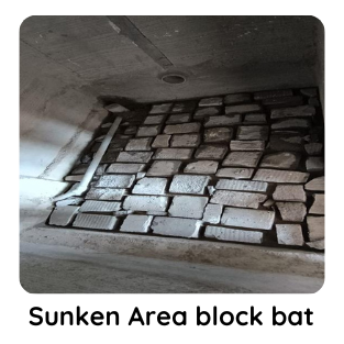Block bat work in sunken area by KBSOL Energetics LLP