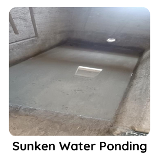 Sunken area water ponding test by KBSOL Energetics LLP