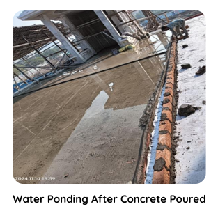 Water ponding test after concrete pouring by KBSOL Energetics LLP