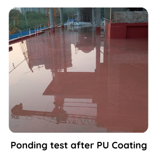 Ponding test after polyurethane coating on terrace by KBSOL Energetics LLP