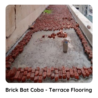 Brick bat coba application on terrace flooring by KBSOL Energetics LLP