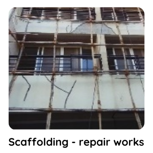 Scaffolding repair work at construction site by KBSOL Energetics LLP