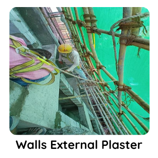 External plastering of walls by KBSOL Energetics LLP